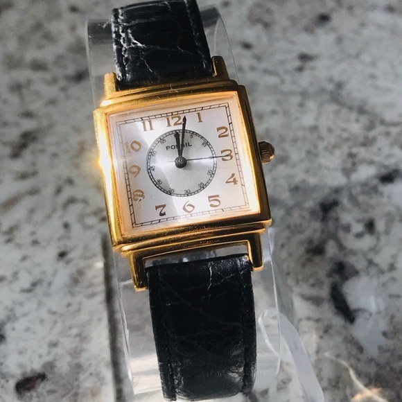 Fossil Accessories - RARE 1995 ART DECO FOSSIL TANK WATCH TM-7220